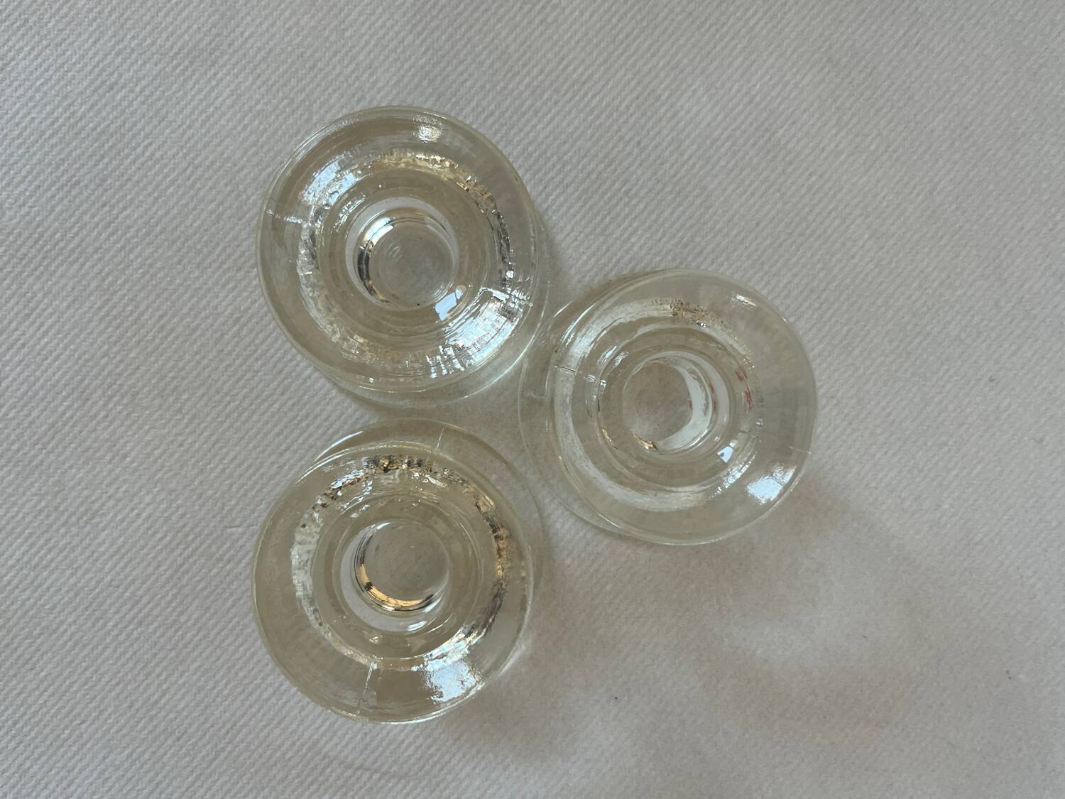 Lot de 3 bougeoirs en verre