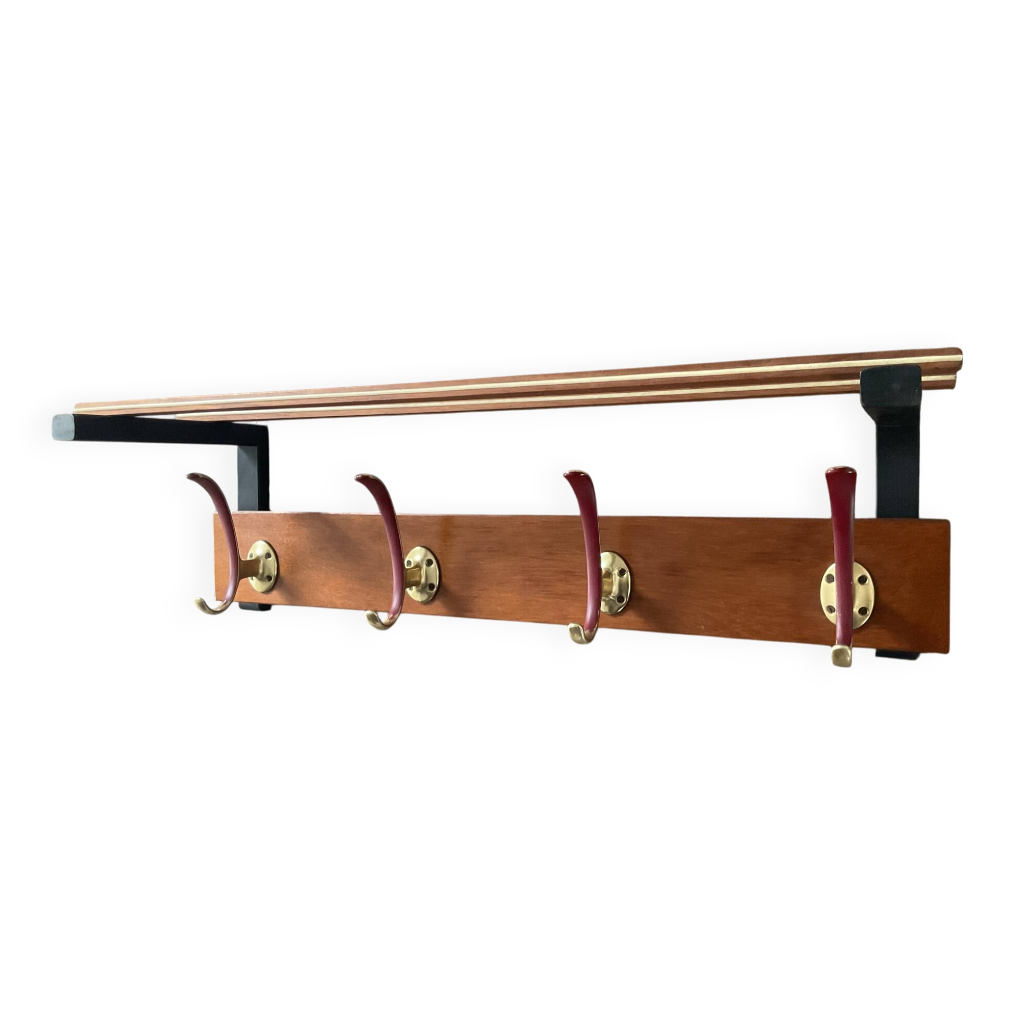 Scandinavian coat rack wardrobe in teak from the 1960s.