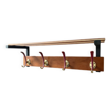 Scandinavian coat rack wardrobe in teak from the 1960s.