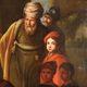 Ancient painting "The Baptism of the Eunuch" oil on canvas 17th century