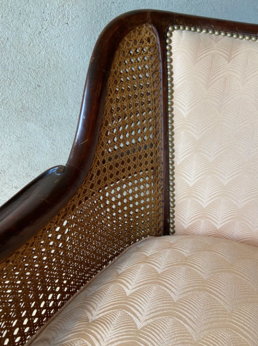 Pair of vintage 1940 canned armchairs