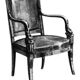 Pair of Empire armchairs, Consulate, walnut and velvet, 19th century.