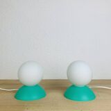 Paire de lampes boules style memphis, années 80