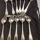12 silver-plated metal tablespoons by Félix Frères