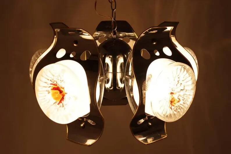 Big Italian Design Murano Mazzega Chandelier, 1970s