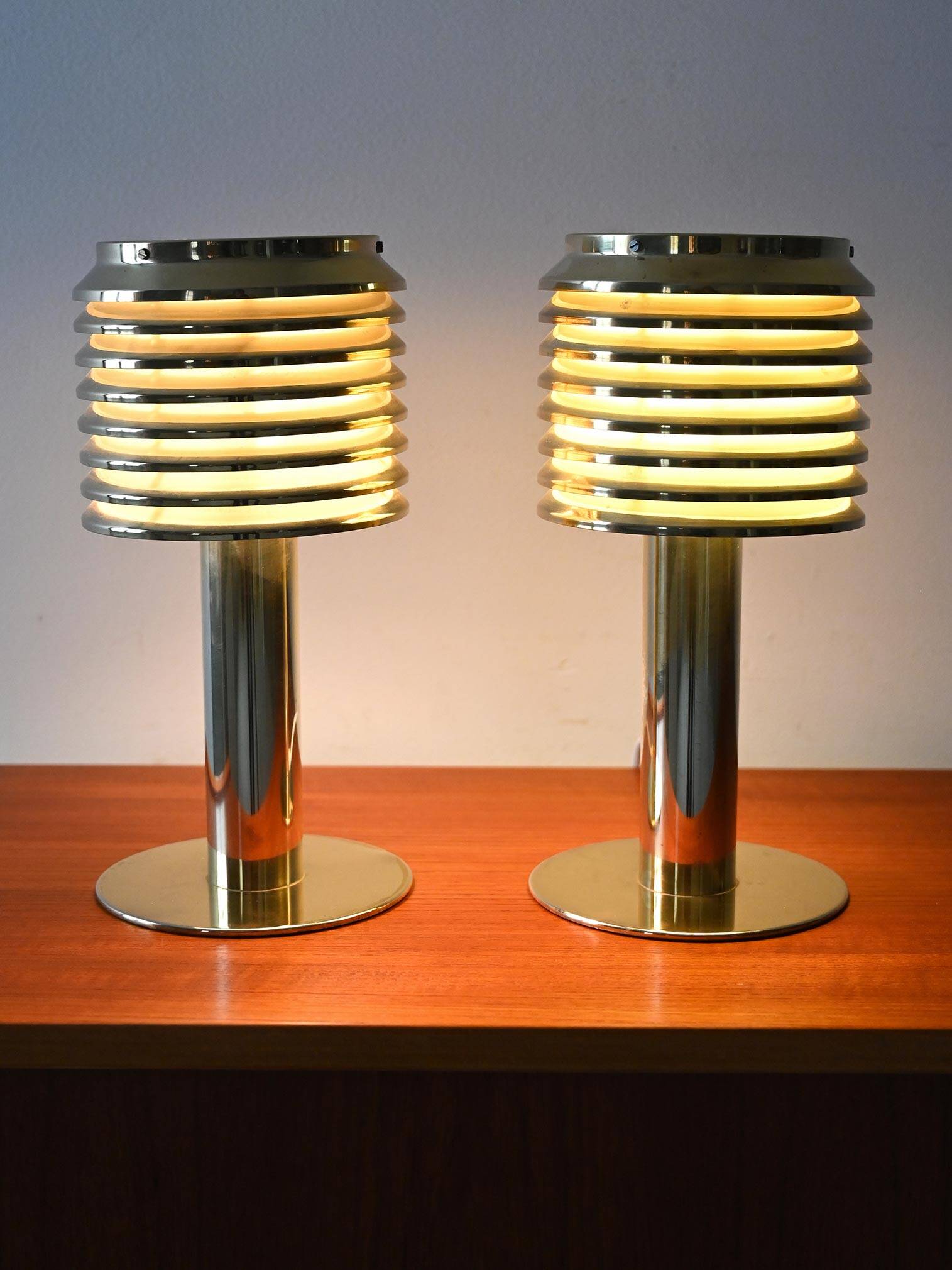 Pair of model B142 brass table lamps by Hans-Agne Jakobsson