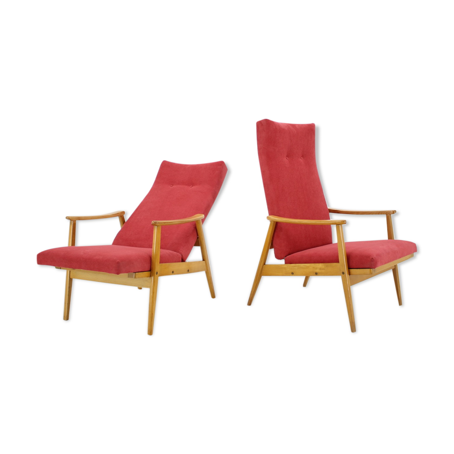 Set of two adjustable armchairs, Thon, 1970