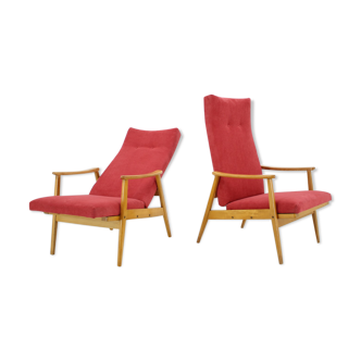 Ensemble de deux fauteuils réglables, Thon, 1970