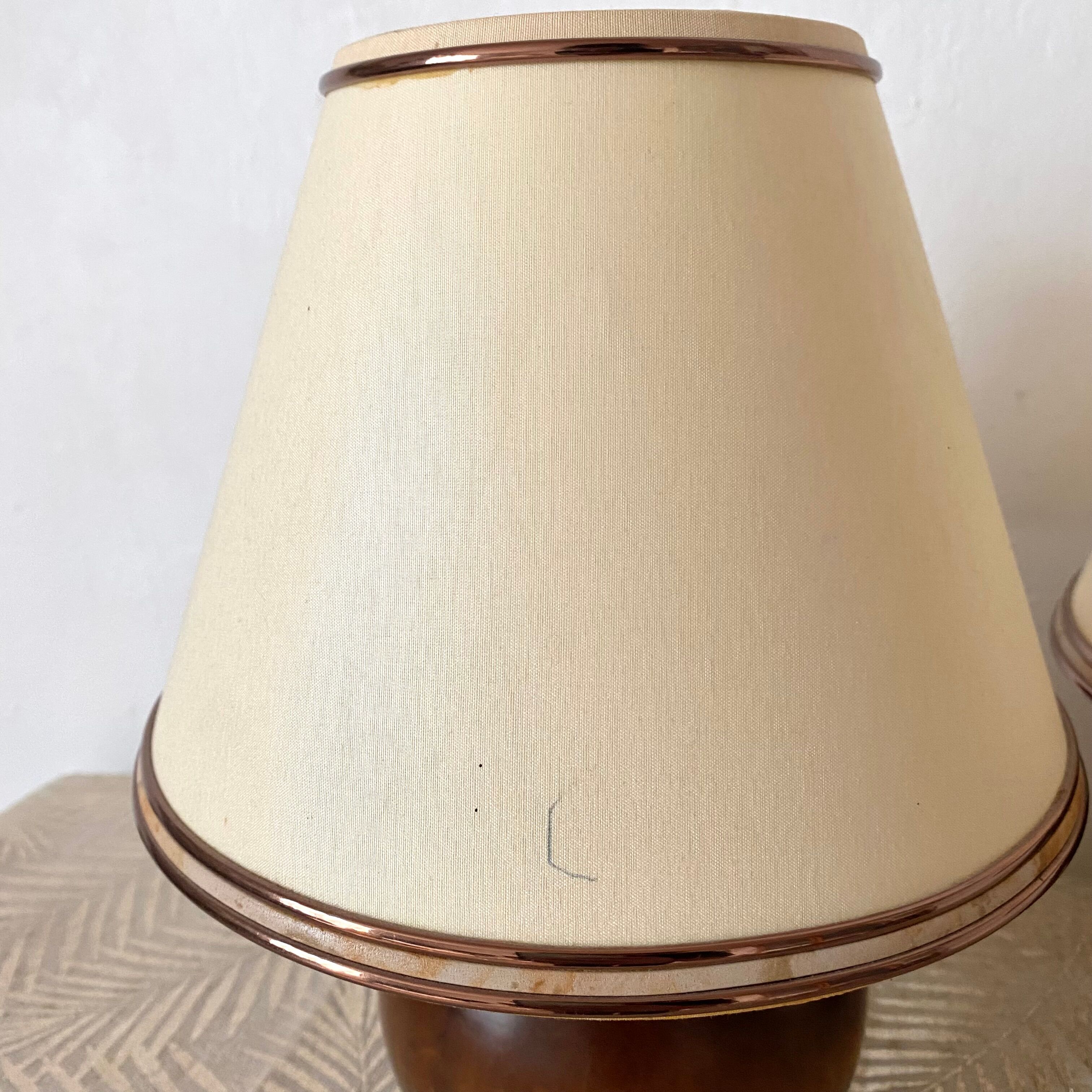 Pair of bedside lamps foot ball