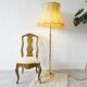Golden baroque chair, gold-plated wooden chair louis xiv.