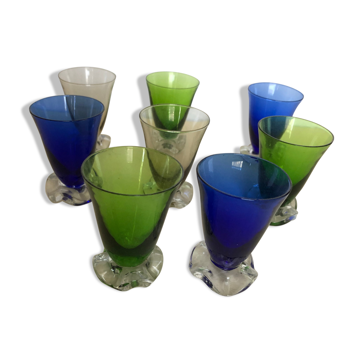 Set of eight liqueur glasses