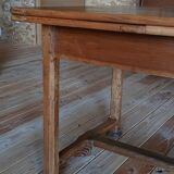 Elm farmhouse table with extensions for 6 to 10 people.