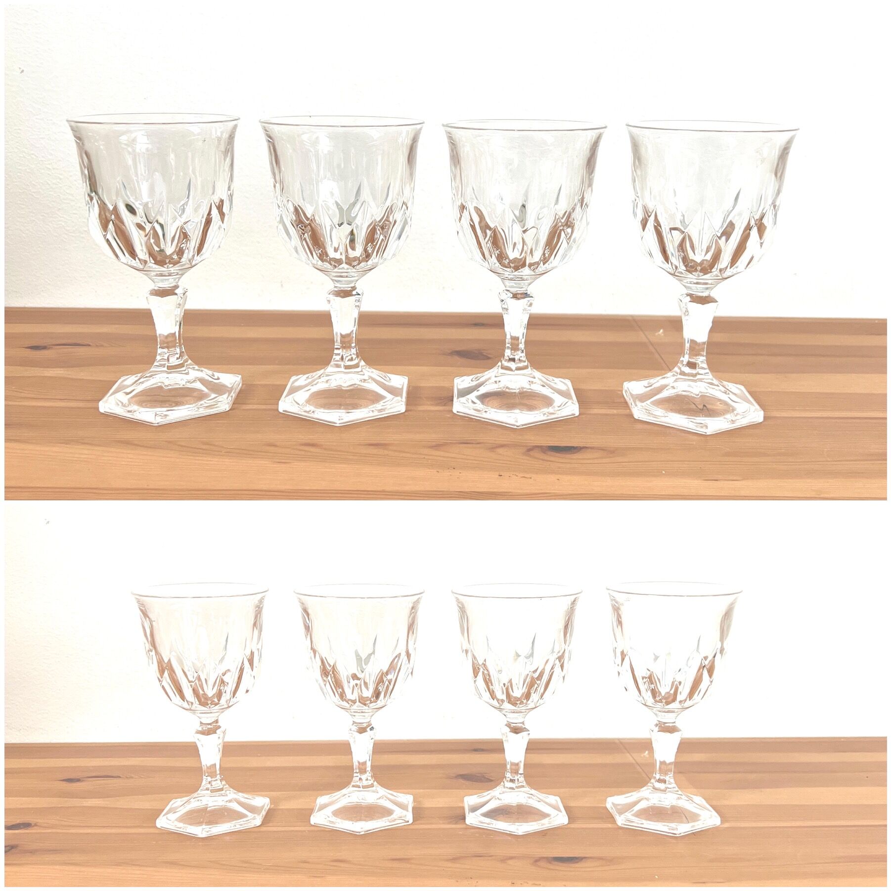 8 vintage glasses - Arques crystal - Chaumont model