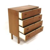 Scandinavian oak chest of drawers, bedside table, Sweden, 1970