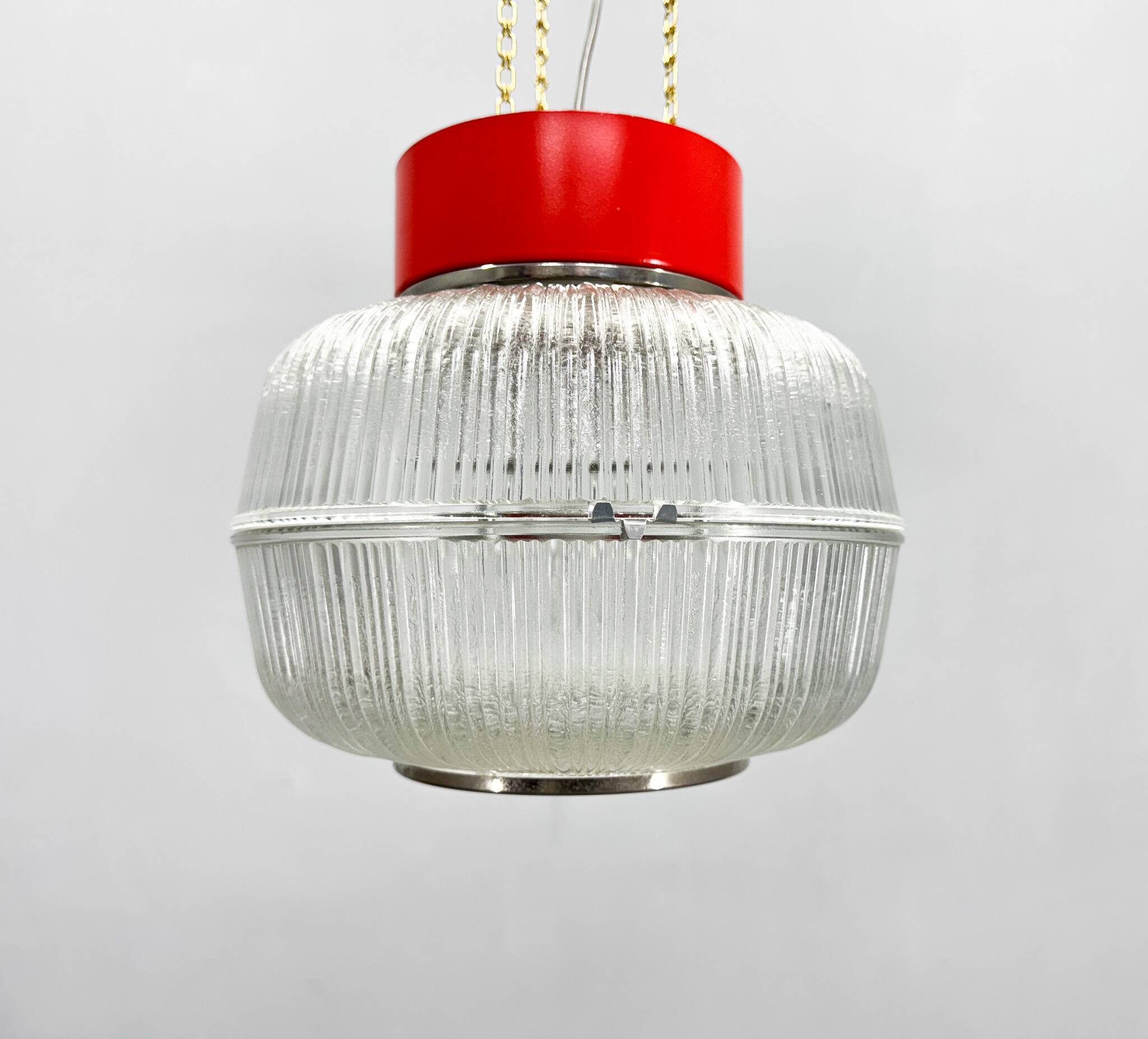 1960's Glass & Metal Pendant, Czechoslovakia