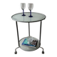 Ikea two-tiered serving trolley with glass.