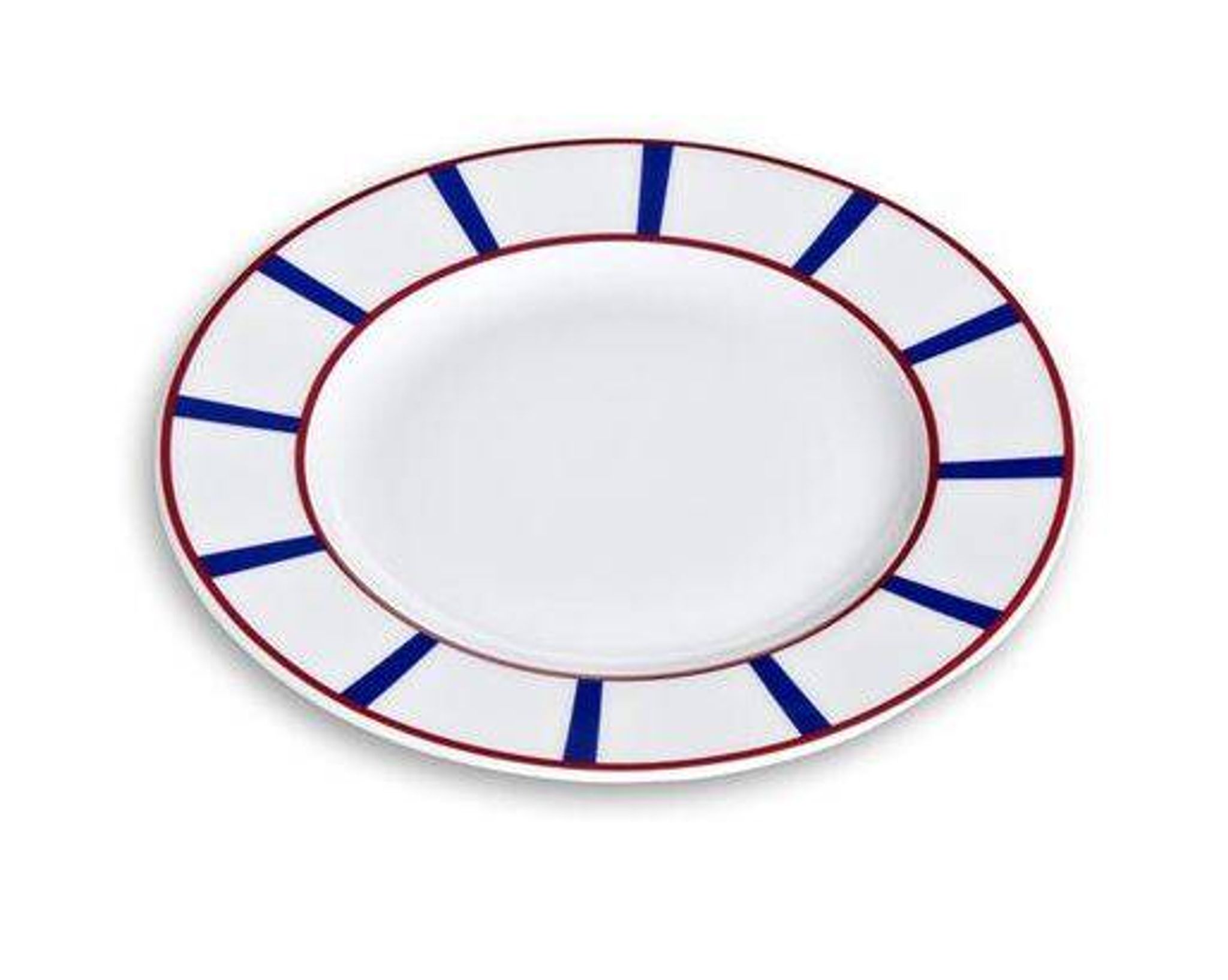 6 blue and red Basque dessert plates