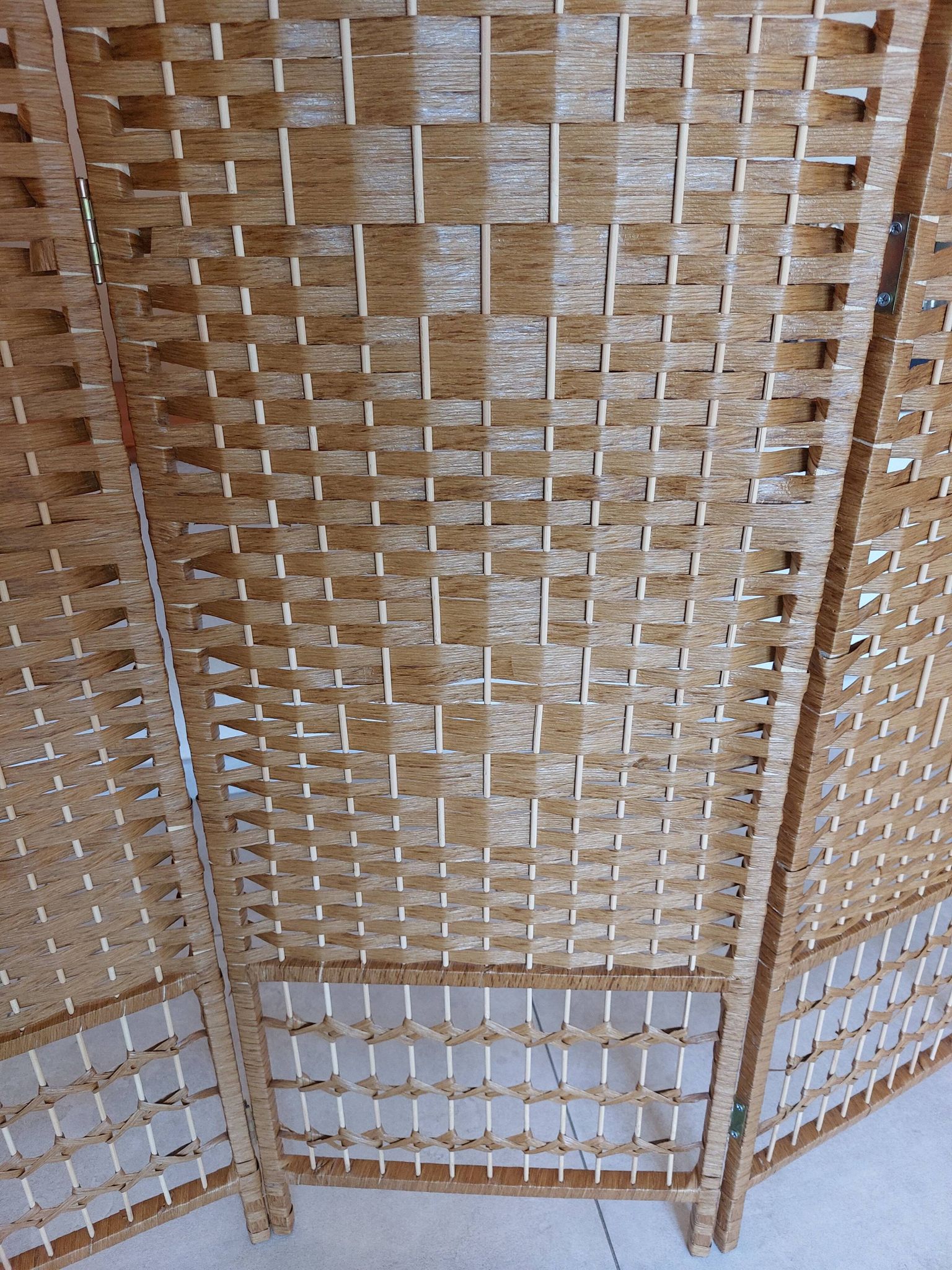 paravent osier, rotin, 5 panneaux