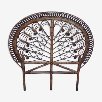 Headboard rattan peacock