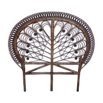Headboard rattan peacock