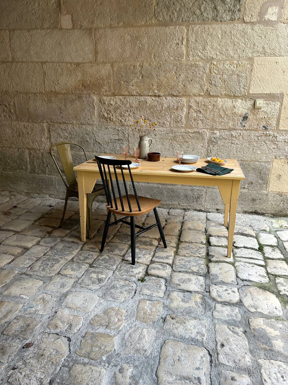 Weathered farm table