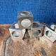 Set of 6 minimalist chrome steel candle holders from the 70s.