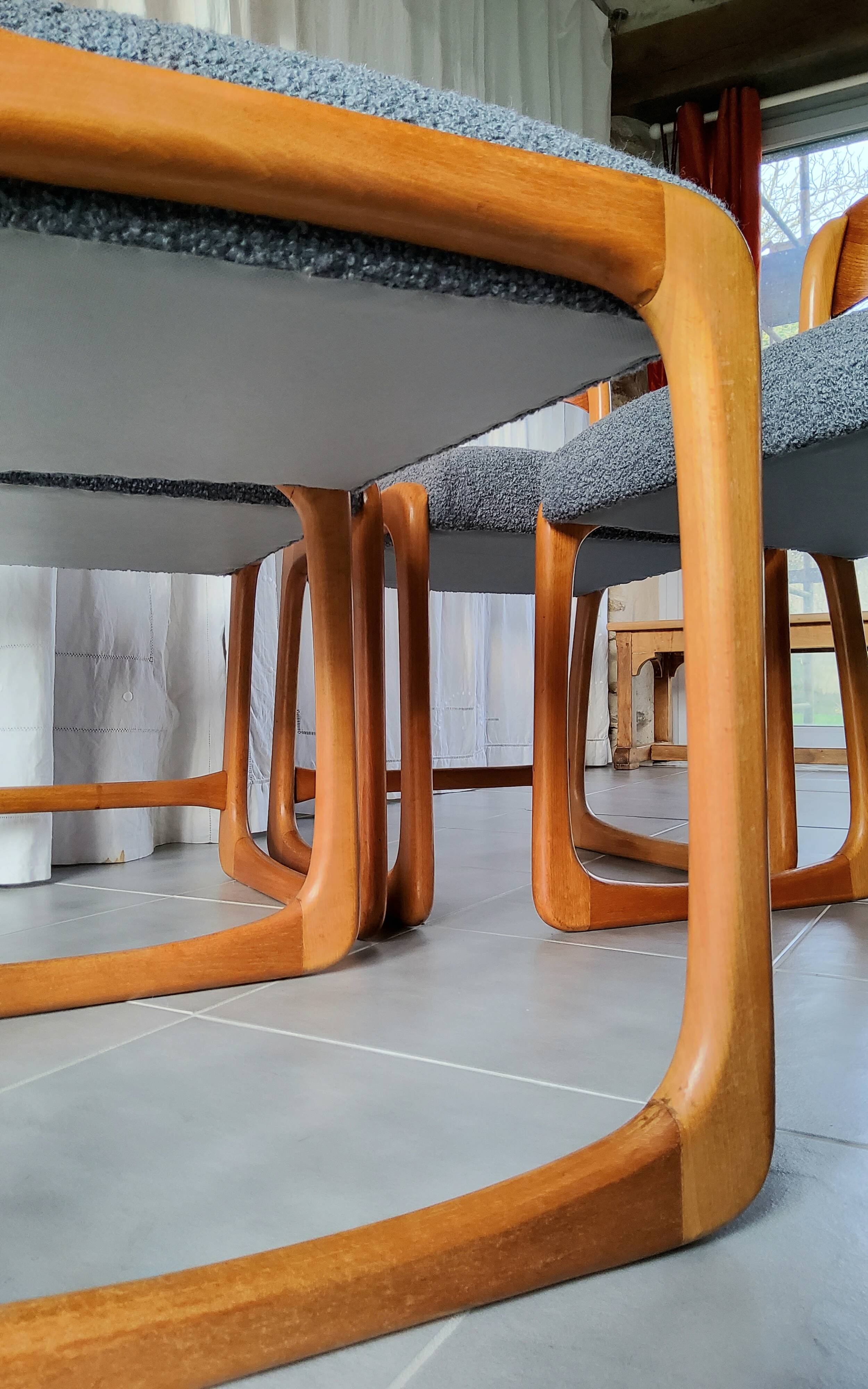 Ensemble de 4 chaises traîneau Baumann