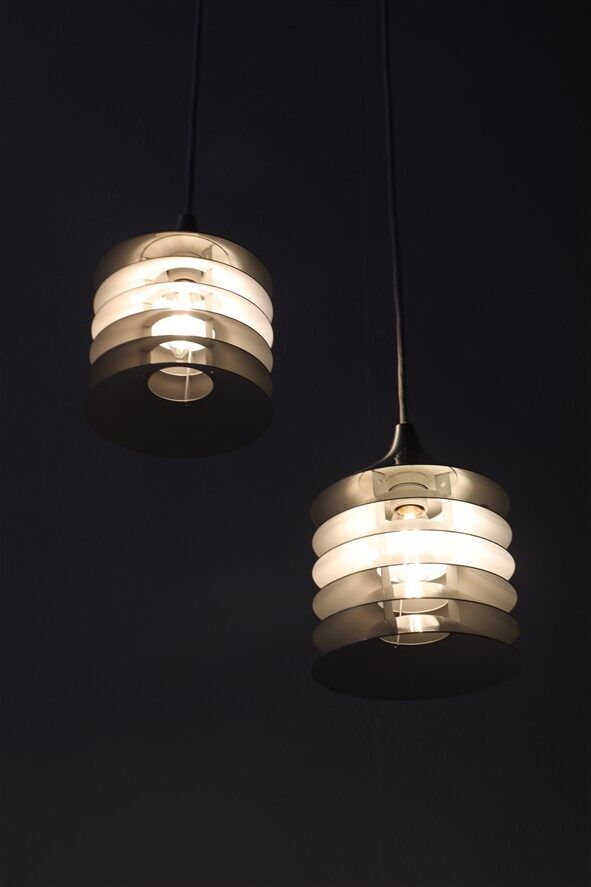 Set of 2 'Duett' pendant lamps / Bent Gantzel-Boysen / Ikea / 1980s / Danish postmodern design