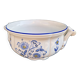 Saladier rond creux vintage KG Lunéville liseré bleu et decor de fleurs bleues et jaunes