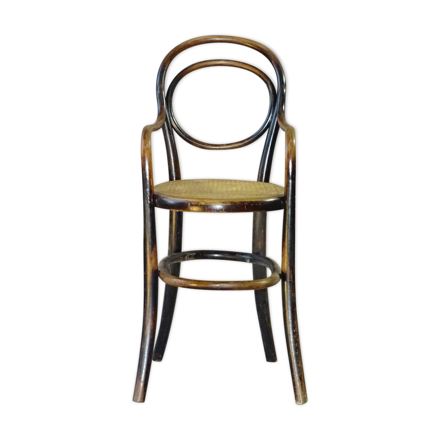 High baby chair, Thonet 1890, bistro, canned