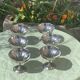 6 coupes en inox vintage, forme de fleurs