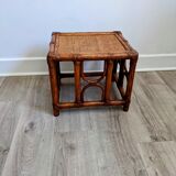 Caramel rattan side table