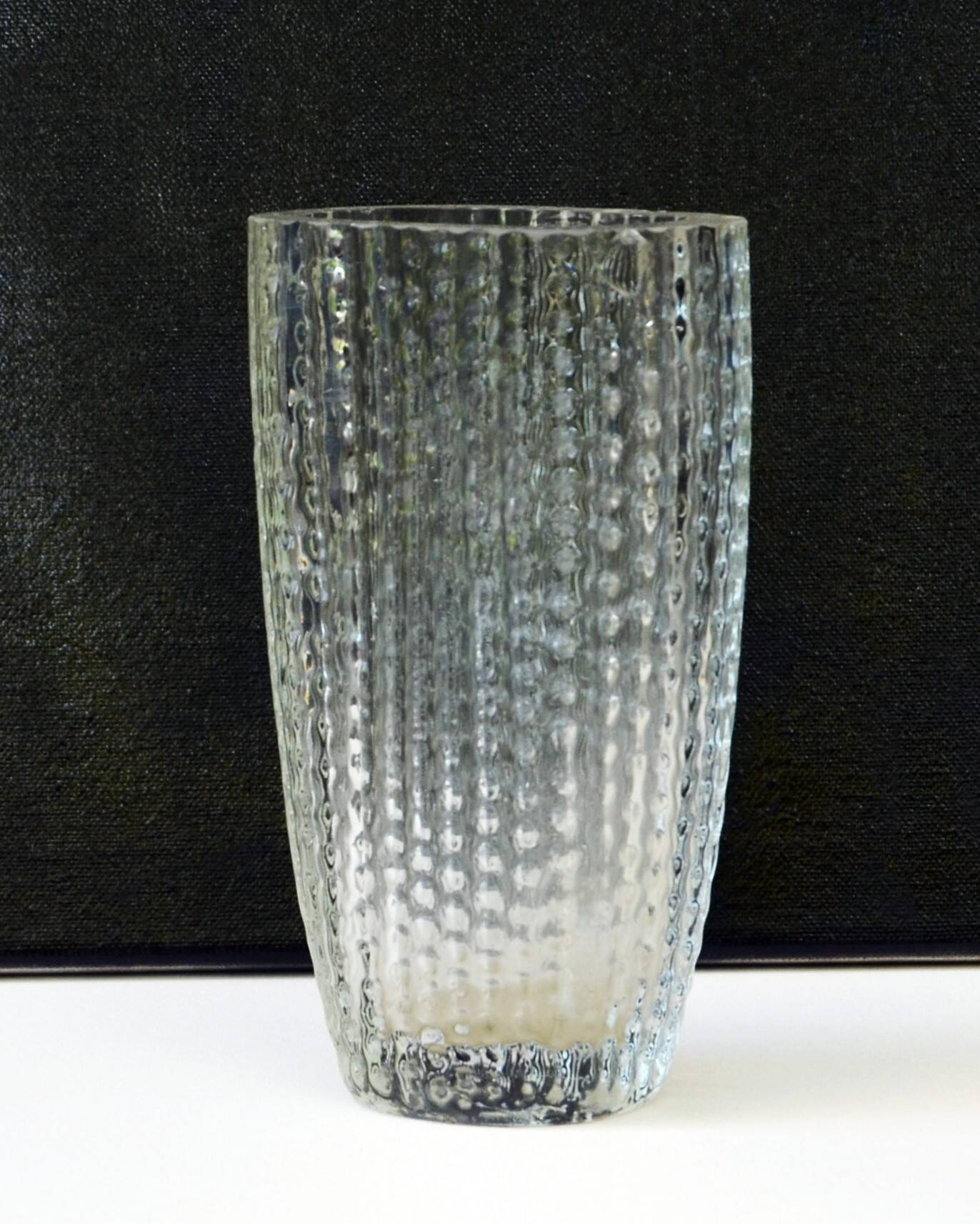 Mid Century Signed Glass Vase Kurt Wokan for Ingrid    - 18,5 cm tall