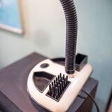 Rabbit Tanaka Gooseneck desk lamp, black and white by Kyoji Tanaka 1985, Hong Kong