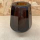 Antique daum nancy octagonal vase brown glass made in france 1930 vintage