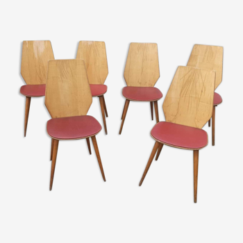 6 vintage Baumann chairs by Max Bill 50s