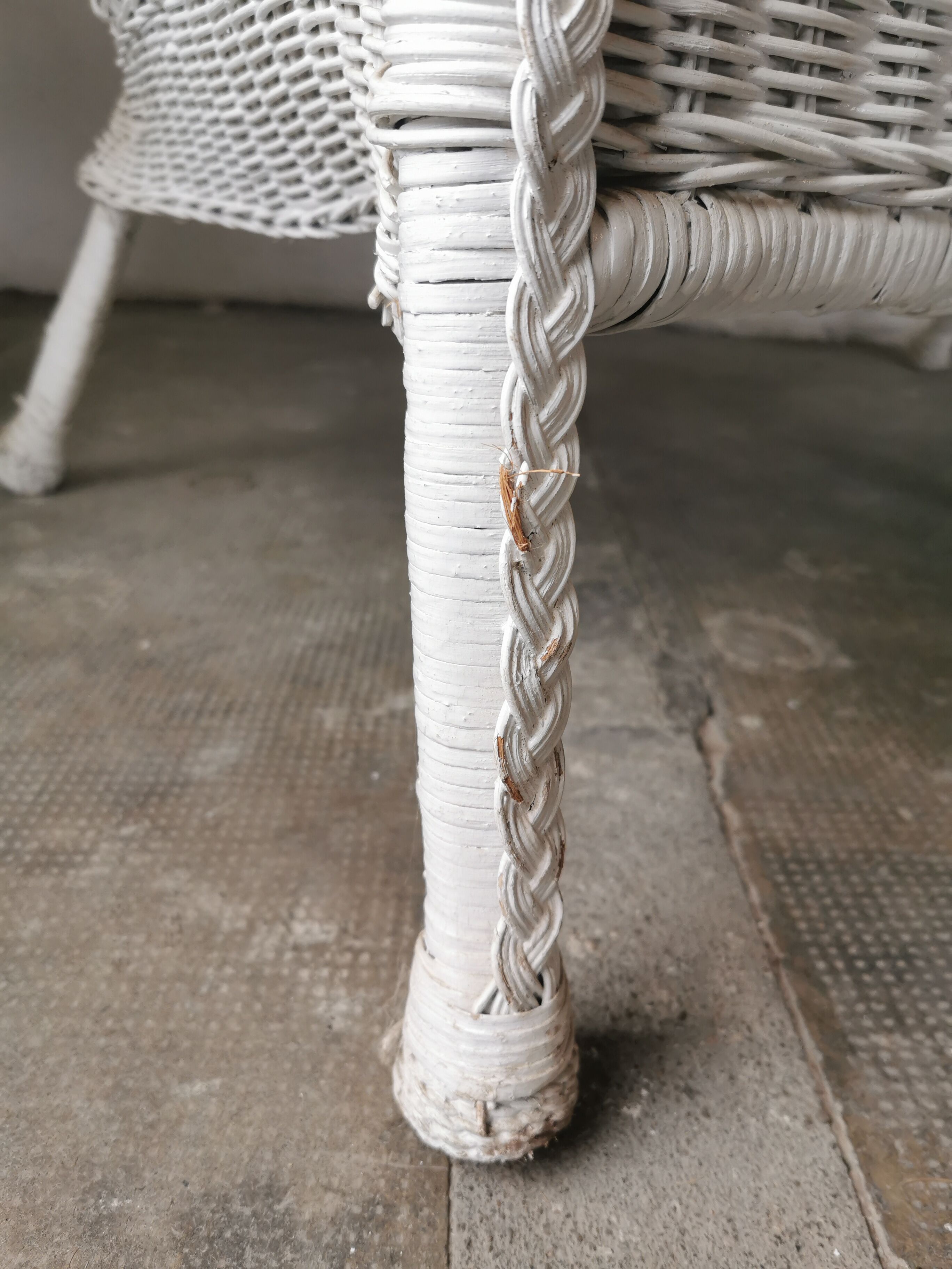 Banquette en rotin blanc