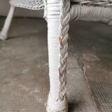 White rattan bench