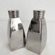 Vintage chrome metal salt and pepper shakers
