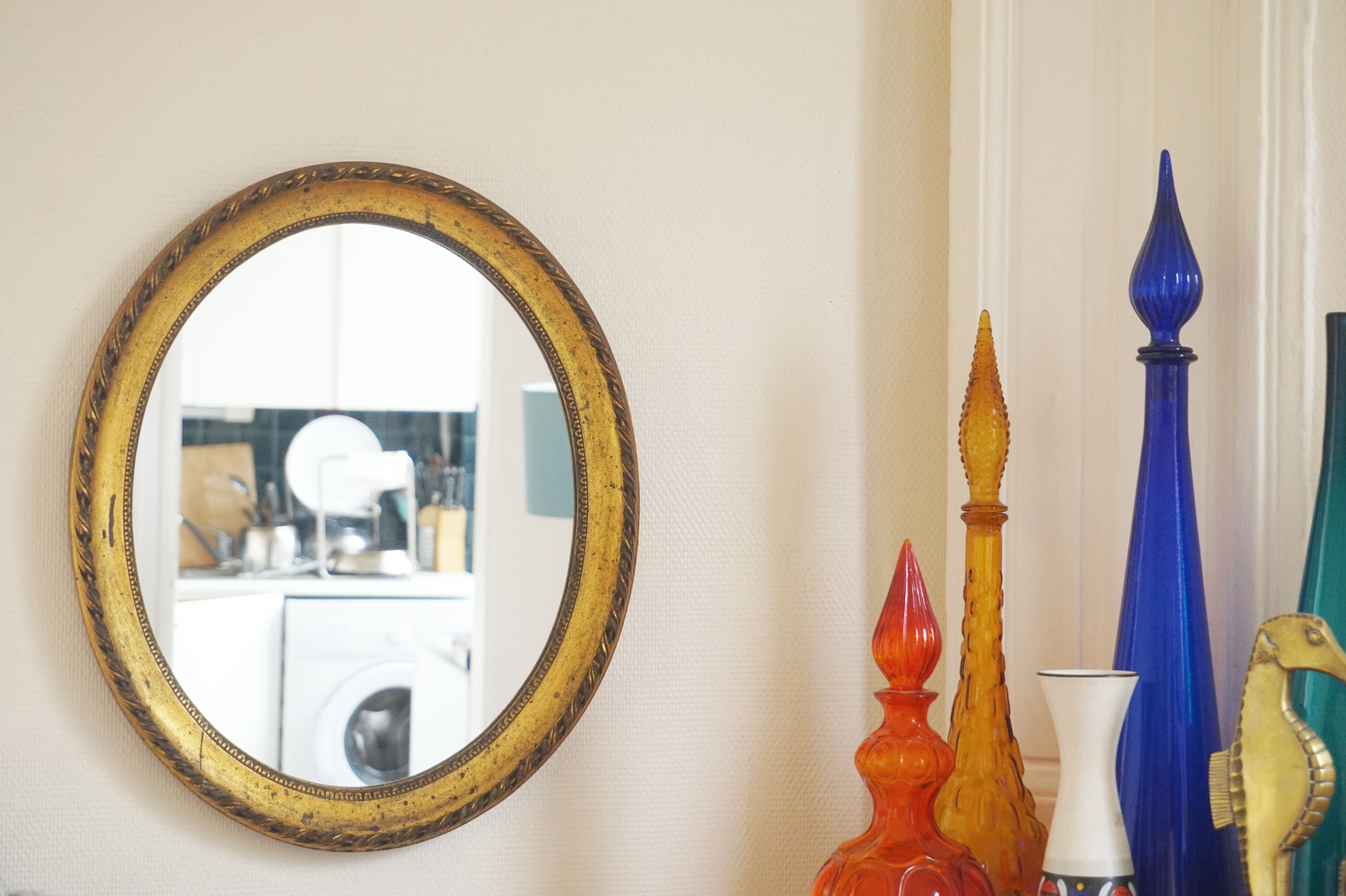 Mirror former oval gold classic 58x48cm