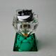 Lighter faceted by Seguso, green and transparent murano glass, Italy, 1970