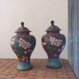 Cloisonné enamel vases