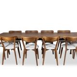 Walnut dining room set. 21st century.
