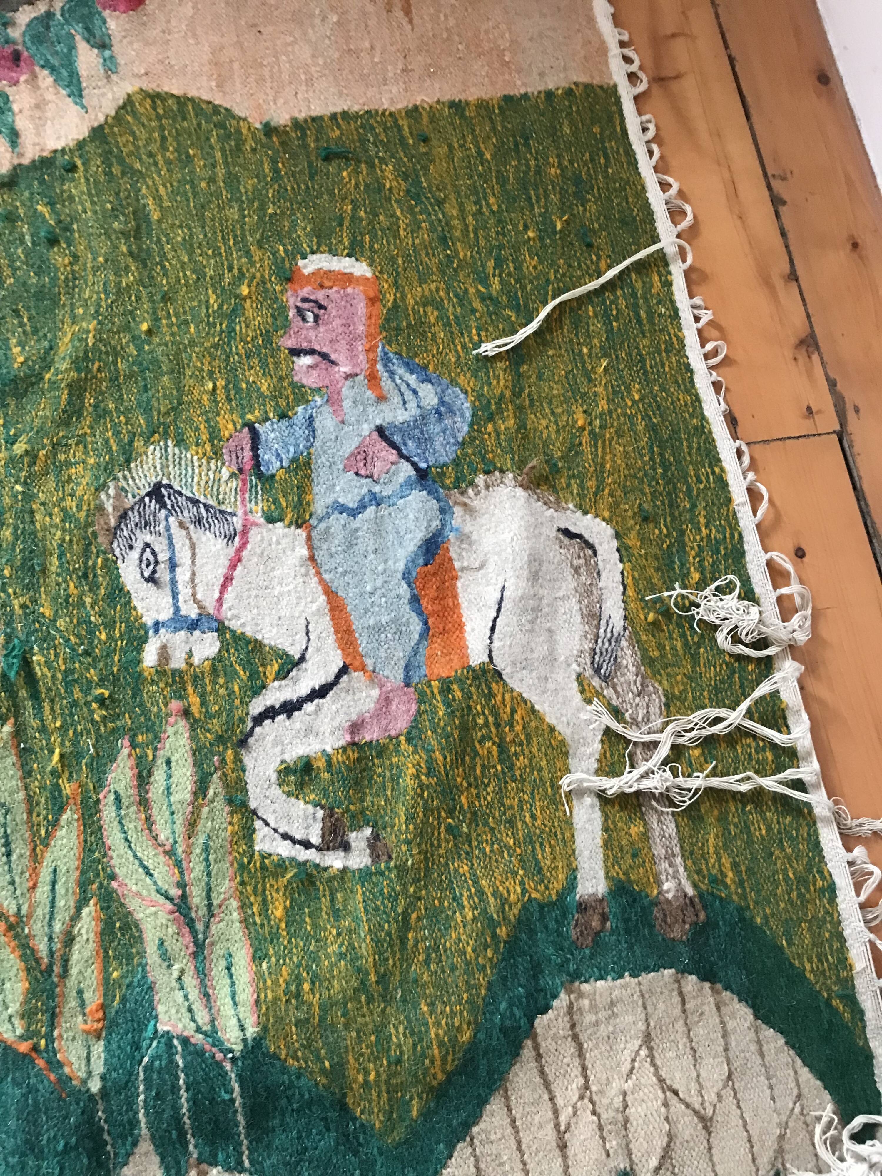Vintage Egyptian Tapestry Ramsès Wissa Wassef circa 1960