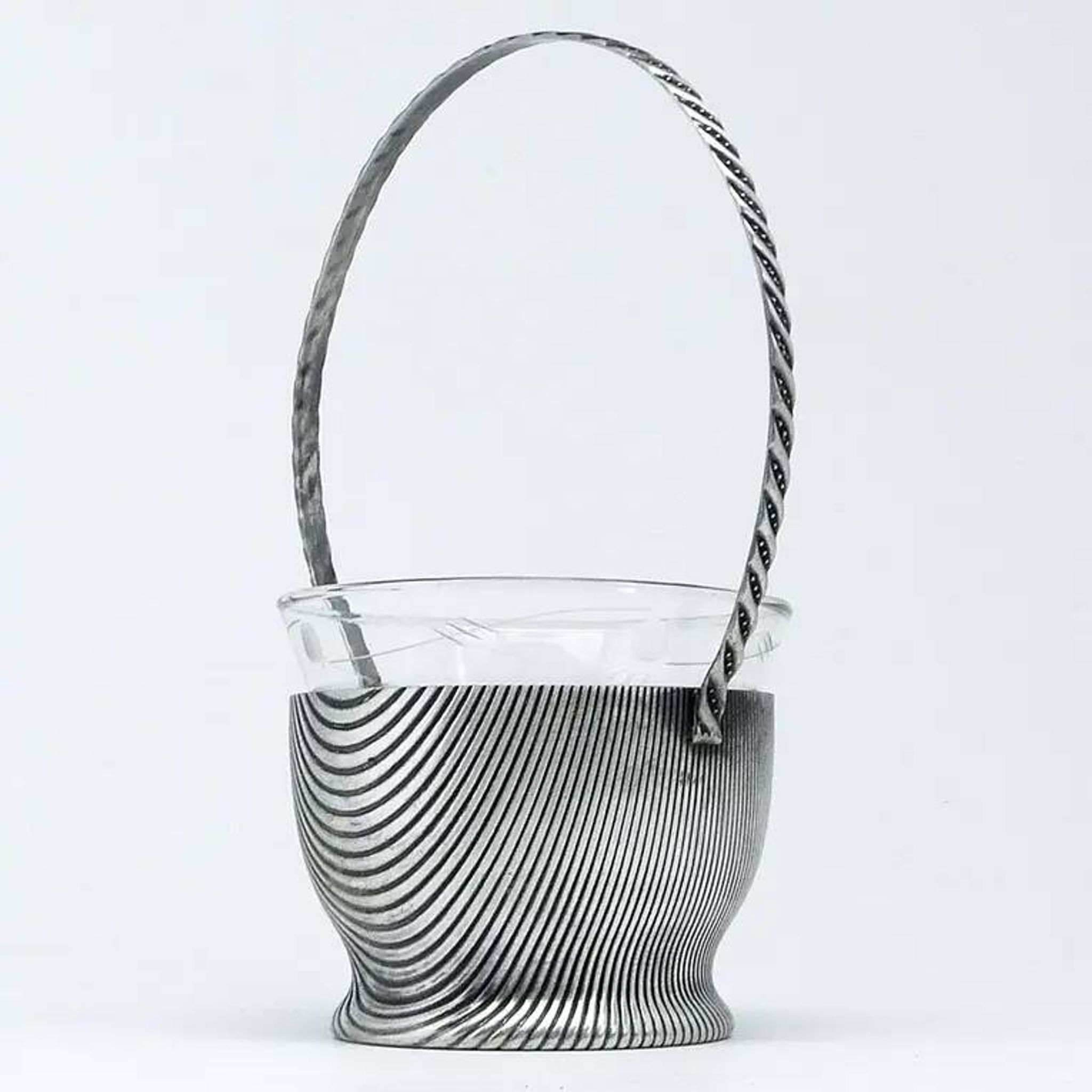 Art Deco sugar bowl, silver-plated brass, Szandrik, Hungary, 1930s