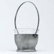 Art Deco sugar bowl, silver-plated brass, Szandrik, Hungary, 1930s