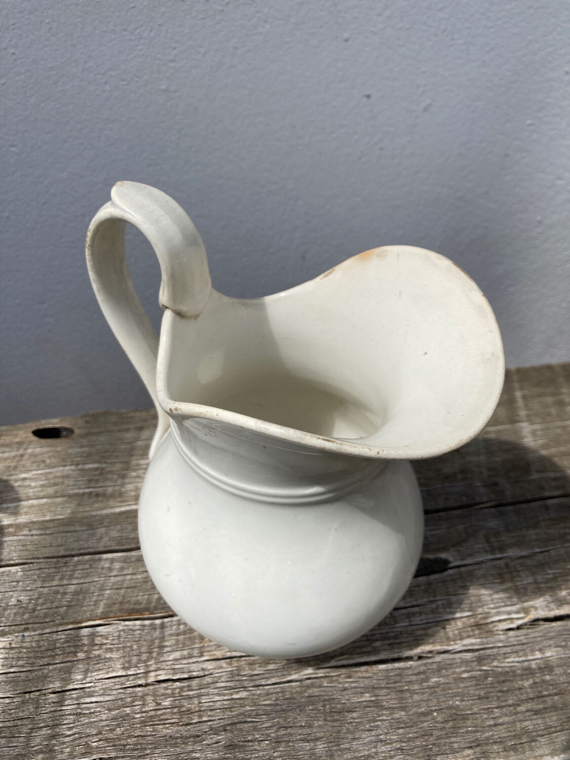 White pitcher earthenware Creil and Montereau nineteenth