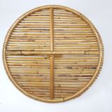 Old round rattan cheese tray