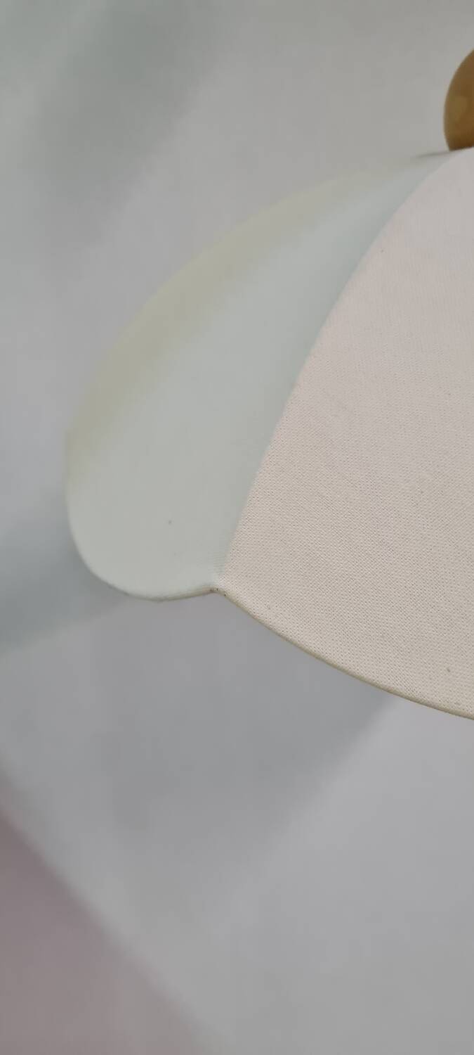 Cotton and wood pendant light