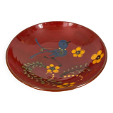 Signed red flower bird cup
